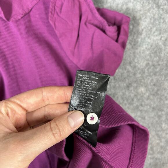 Maeve by Anthropologie Tank Top Women’s Small Fushia Ribbed Knit Linen Ruffle - Picture 5 of 8